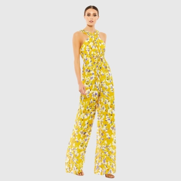 IEENA FOR MAC DUGGAL 55433 NWTCrossed Halter Tie Waist Jumpsuit